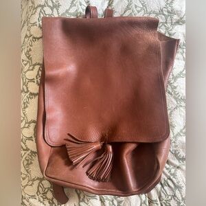 Boutonné Leather Backpack with Tassels